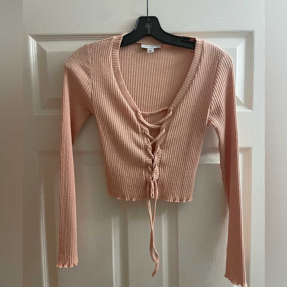 Top shop pink long sleeve US 2